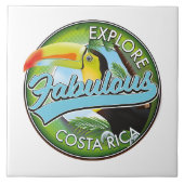 Ontdek geweldige costa rica logo tegeltje (Voorkant)