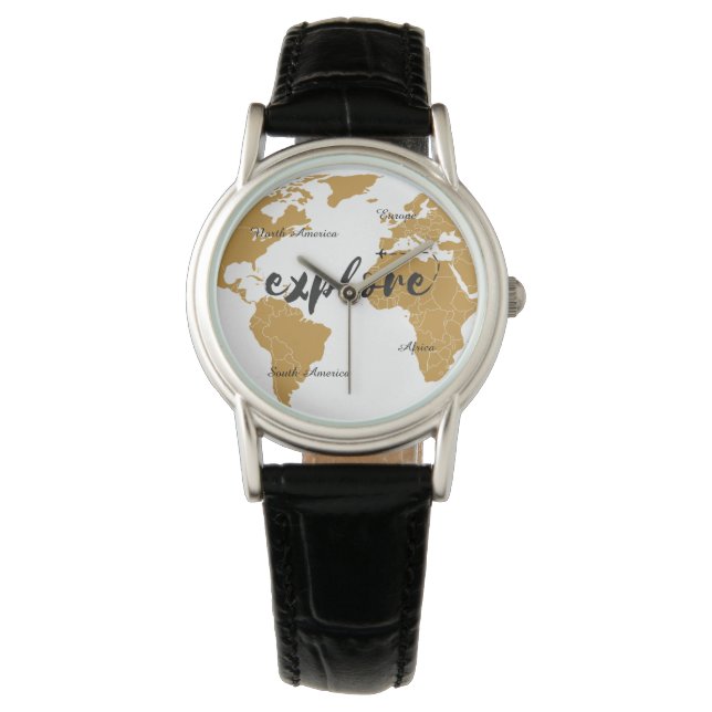Ontdek Gold Map Watch Horloge (Voorkant)