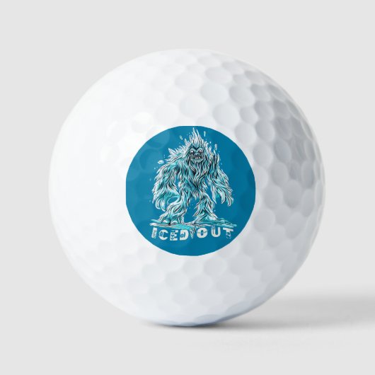 Ontdek grappige Bigfoot Gifts & Chilling Yeti Item Golfballen (Voorkant)