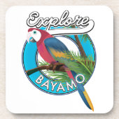 Ontdek Hawaii retro logo keramische tapijtbundel C Bier Onderzetter (Voorkant)