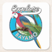 Ontdek Hawaii retro logo keramische tapijtbundel C Kartonnen Onderzetters (Voorkant)