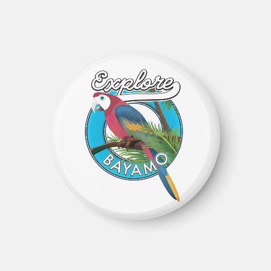 Ontdek Hawaii retro logo magneet (Voorkant)
