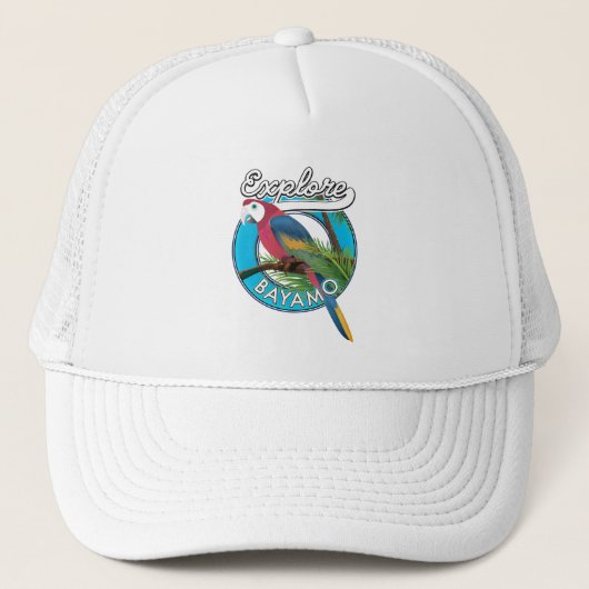 Ontdek Hawaii retro logo Trucker Hat Trucker Pet (Voorkant)