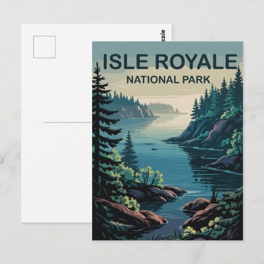 Ontdek het afgelegen paradijs van Isle Royale Mich Briefkaart (Voorkant / Achterkant)