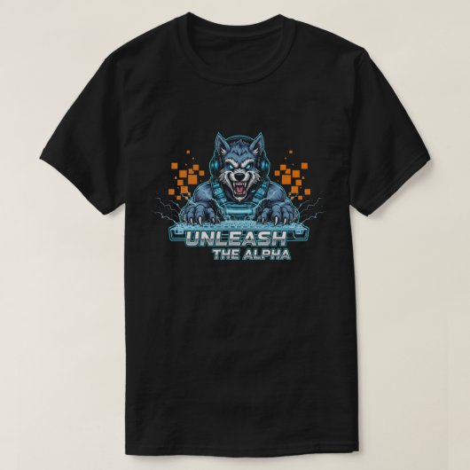 Ontdek het Alpha Gamer Wolf Shirt | Cyberpunk ESP (Design voorkant)