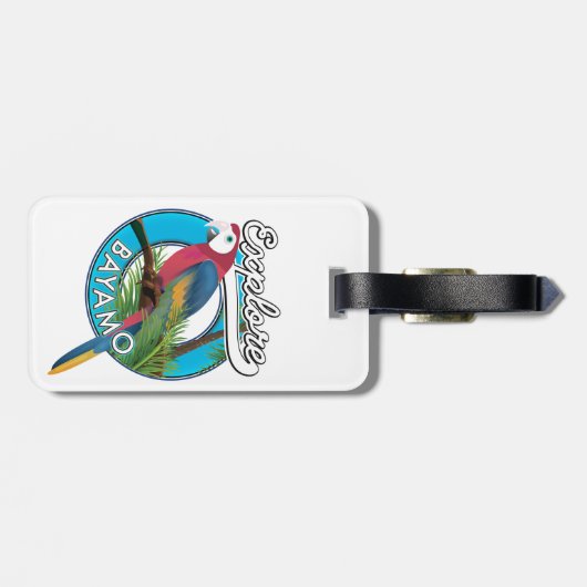 Ontdek het Bagagelabel Hawaii retro logo (Achterkant horizontaal)