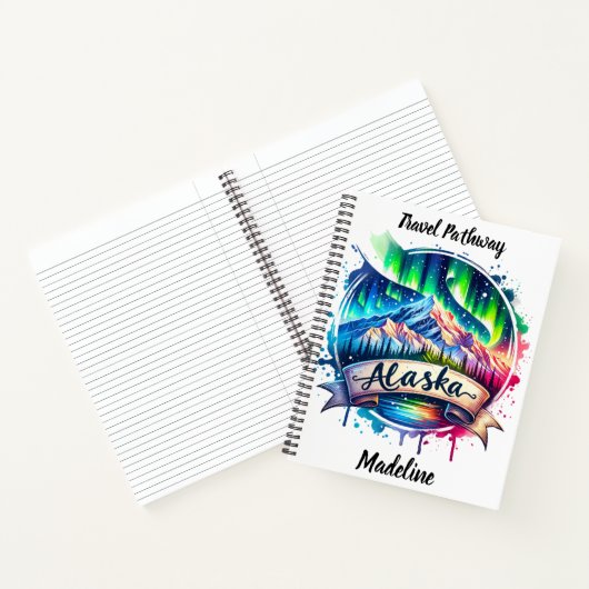 Ontdek het bruisende noorderlicht van Alaska! Notitieboek (Binnen)