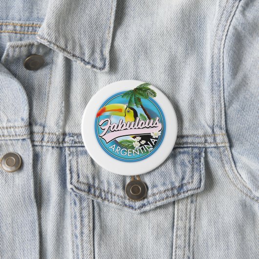 ontdek het fantastische Argentinië logo Ronde Button 7,6 Cm (In situ)