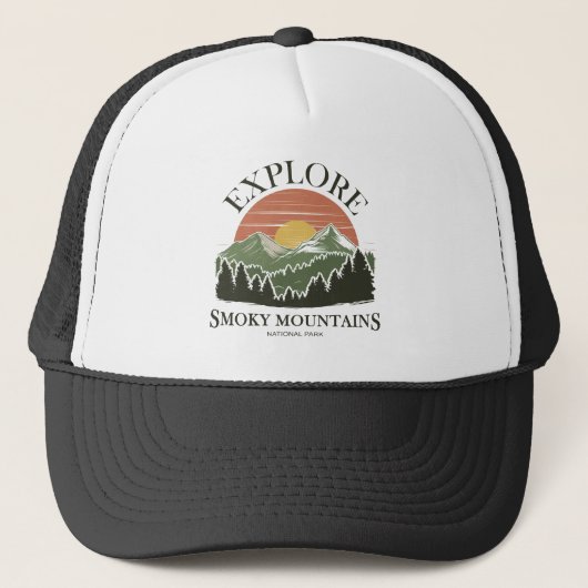 Ontdek het Great Smoky Mountains National Park Trucker Pet (Voorkant)