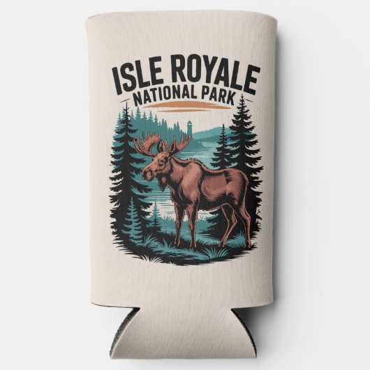 Ontdek het Isle Royale National Park Lake Superior Seltzer Blikjeskoeler (Voorkant)