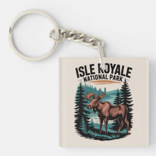 Ontdek het Isle Royale National Park Lake Superior Sleutelhanger