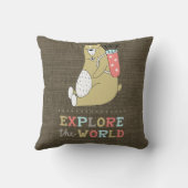 Ontdek het Kind van het World Boho Beer Kussen (Achterkant)