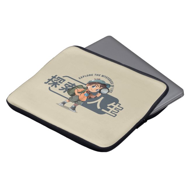 Ontdek het leven | 13 inch / 33.02 cm laptop sleeve (Voorkant top)