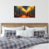 Ontdek het levendige nachtleven met digitale kunst canvas afdruk (Insitu (Slaapkamer))
