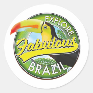 Ontdek het Logo van Prachtig Brazilië Ronde Sticker