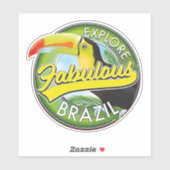 Ontdek het Logo van Prachtig Brazilië Sticker (Vel)