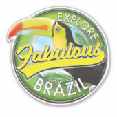 Ontdek het Logo van Prachtig Brazilië Sticker (Voorkant)