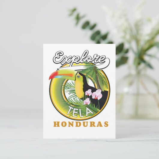 Ontdek het logo van Tela Honduras Briefkaart (Staand voorkant)