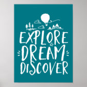 Ontdek het Poster van Dream Discover Travel Quotte (Voorkant)