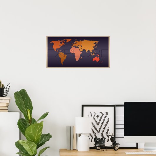 Ontdek het Poster Wereldkaart (Thuiskantoor)
