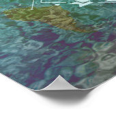 Ontdek het poster wereldkaart en water (Hoek)