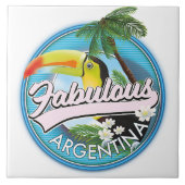 ontdek het prachtige Argentinië logo Tegeltje (Voorkant)