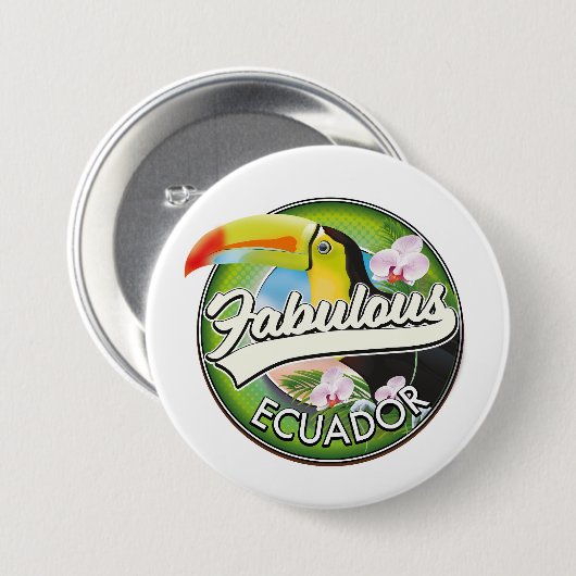 Ontdek het prachtige Ecuador logo Ronde Button 7,6 Cm (Voorkant /achterkant)