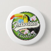 Ontdek het prachtige Ecuador logo Ronde Button 7,6 Cm (Voorkant)