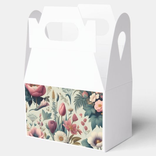 Ontdek het prachtige Floral Botanical patroon van Bedankdoosjes (Geopend)