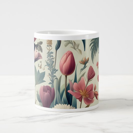 Ontdek het prachtige Floral Botanical patroon van  Grote Koffiekop (Voorkant)