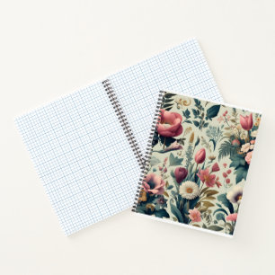 Ontdek het prachtige Floral Botanical patroon van  Notitieboek