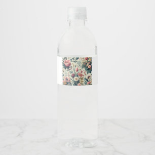 Ontdek het prachtige Floral Botanical patroon van  Waterfles Etiket