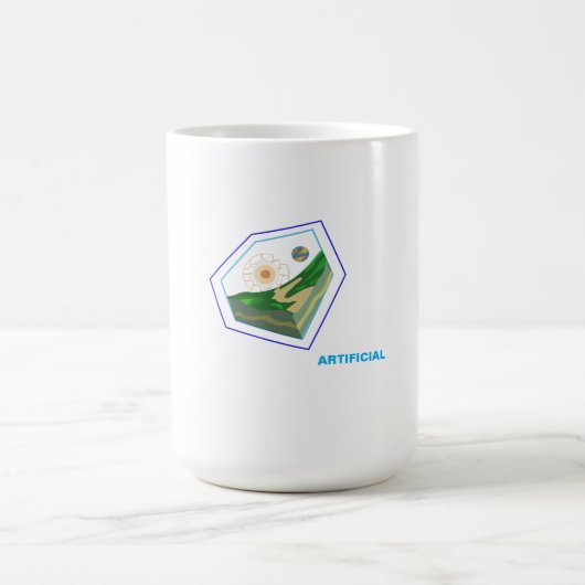 Ontdek het snijvlak van kunstmatige koffiemok (Center)