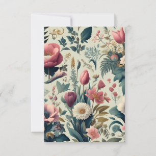Ontdek het Stunning Lente Bloemige Botanische Patr Bedankkaart