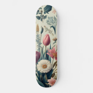 Ontdek het Stunning Lente Bloemige Botanische Patr Persoonlijk Skateboard