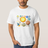 Ontdek het universum in stijl t-shirt (Voorkant)
