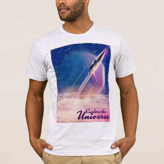Ontdek het universum ruimte poster t-shirt (Voorkant)
