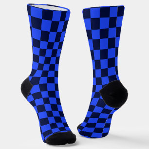 Ontdek het vette blauwe en zwarte geruite ontwerp sokken