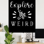 Ontdek het vreemde lettertype-ontwerp met typograf poster (Thuiskantoor)