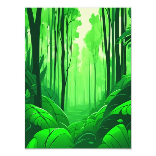 Ontdek het weelderige groene bos foto afdruk (Voorkant)