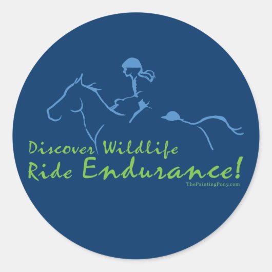 Ontdek het wild - Duurpaarden Ronde Sticker (Voorkant)