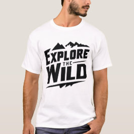 Ontdek het wilde ontwerp op een wit T-shirt
