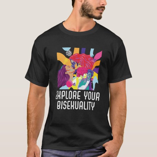 Ontdek je biseksualiteit Bi Bisexual Rainbow Pride T-shirt (Voorkant)