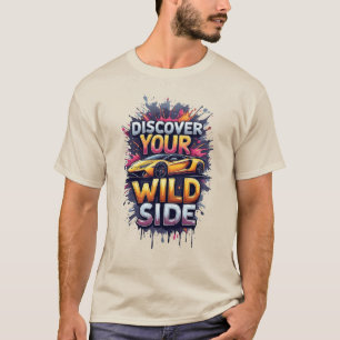 Ontdek je wilde kant: Felgele sportauto T-shirt