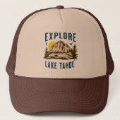 Ontdek Lake Tahoe Mountains Californië Nevada Trucker Pet (Voorkant)
