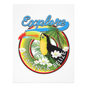 Ontdek logo reizen Placencia Belize Foto Afdruk