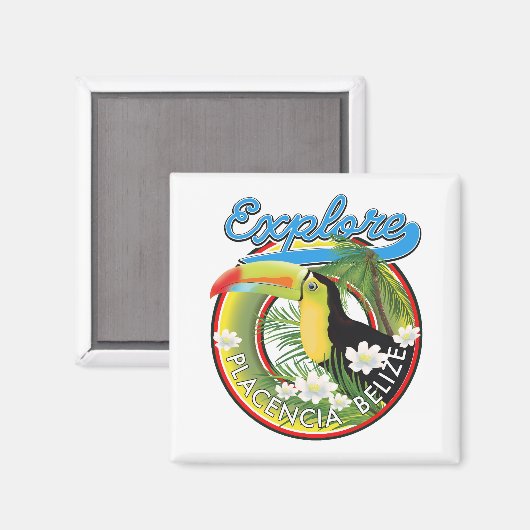 Ontdek logo reizen Placencia Belize Magneet (Voorkant / Achterkant)