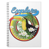 Ontdek logo reizen Placencia Belize Notitieboek (Voorkant)