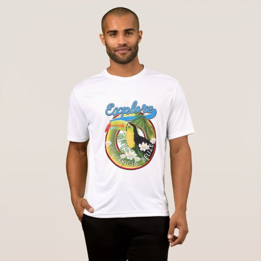 Ontdek logo reizen Placencia Belize T-shirt (Voorkant volledig)
