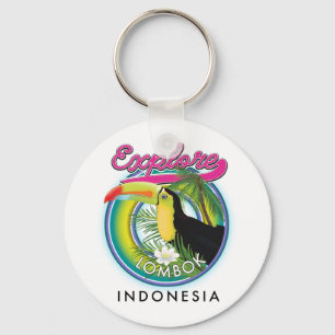 Ontdek Lombok Indonesië Reis logo Sleutelhanger
